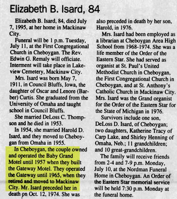 Baby Grand Motel - Fri Jul 7 1995 Owner Passes Away (newer photo)